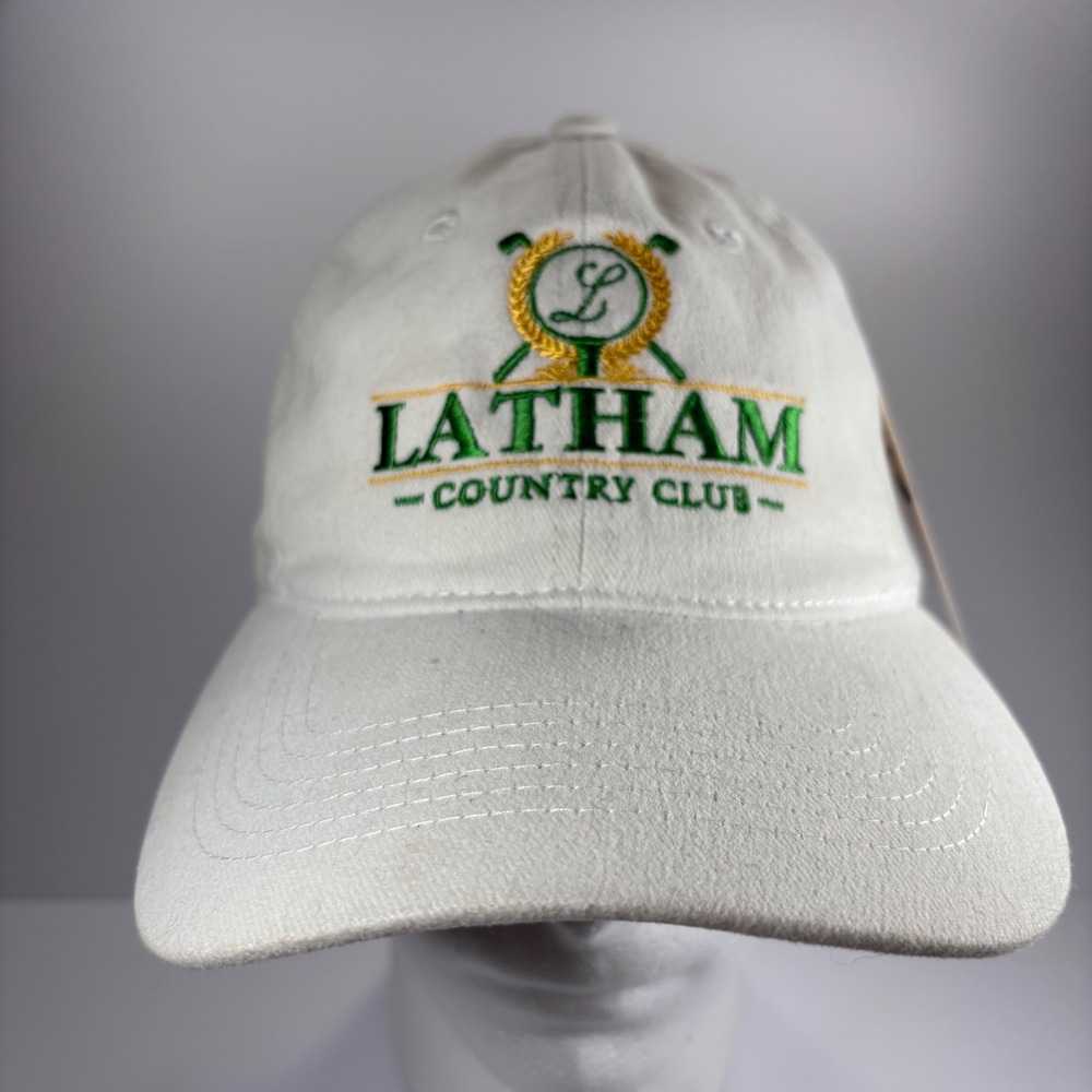 Sportsman Unisex Golf Hat White Latham Country Club Adjustable Dad Cap Cotton